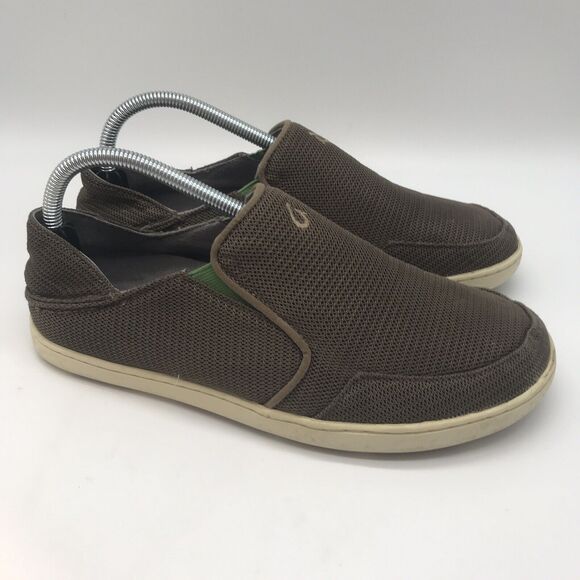 OluKai Nohea Mesh Slip On Loafer Taupe Brown Men\'s size 8 Deck Shoe (10188-13AP) main image 6